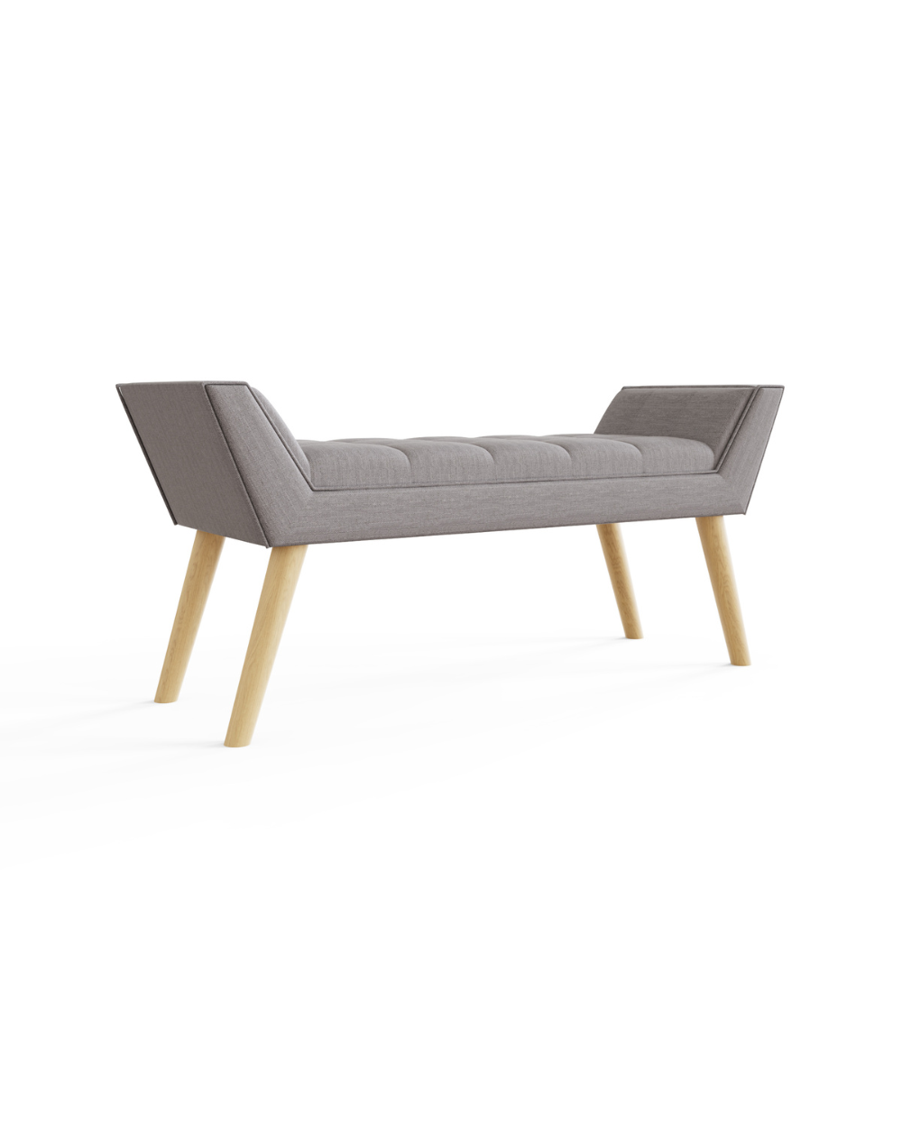 Milan Fabric Upholstered Bench, Grey