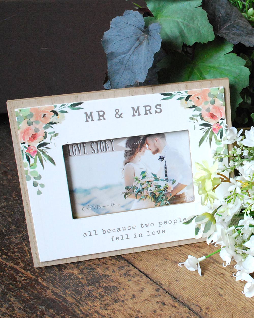 Mr & Mrs Wedding Gift Photo Frame 6" X 4"