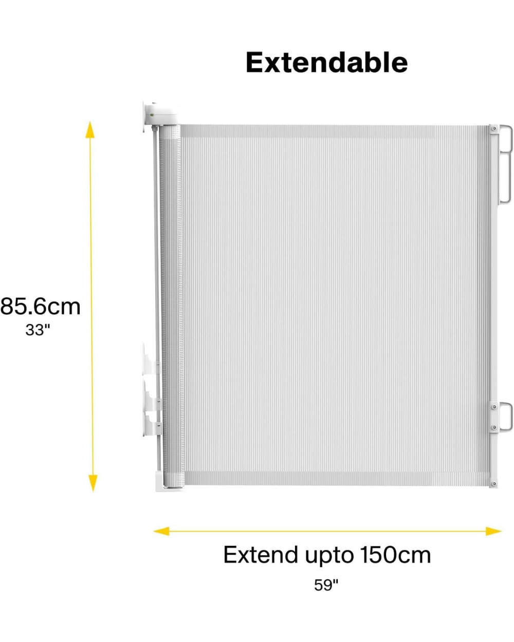 Non Drill Retractable Stair Gate 150cm Baby & Pets Grey
