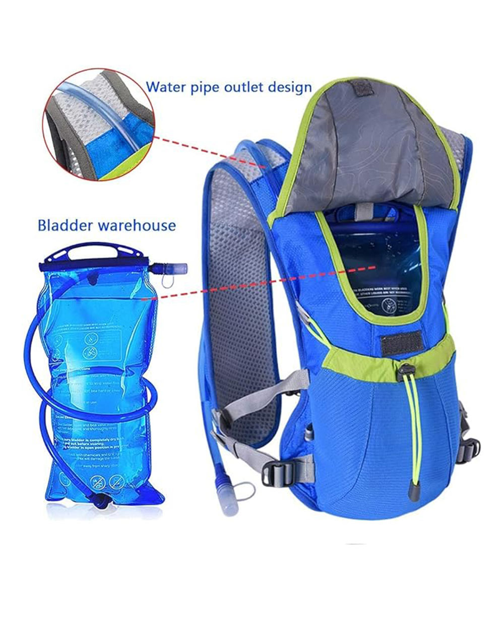Hydration Vest Lightweight with 1.5L Hydration Bladder Black
