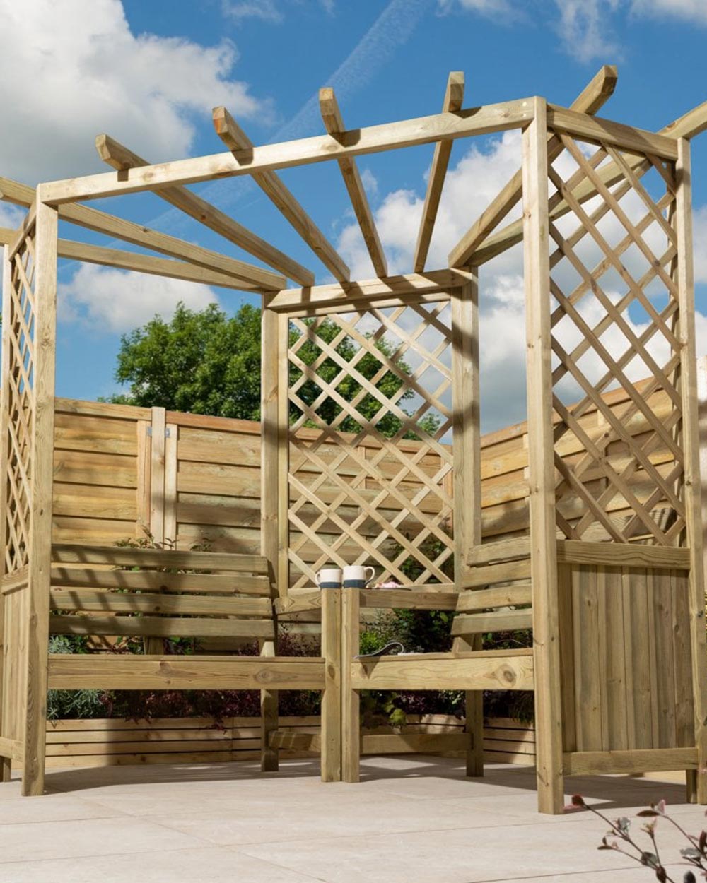 Pemberley Corner Garden Arbour Rowlinson 4 Seater