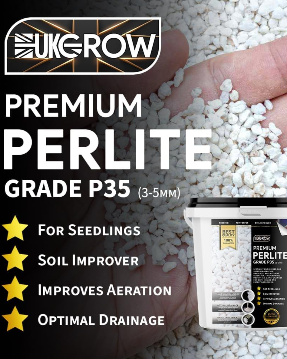 Perlite P35 Bucket 20L UK GROW Value