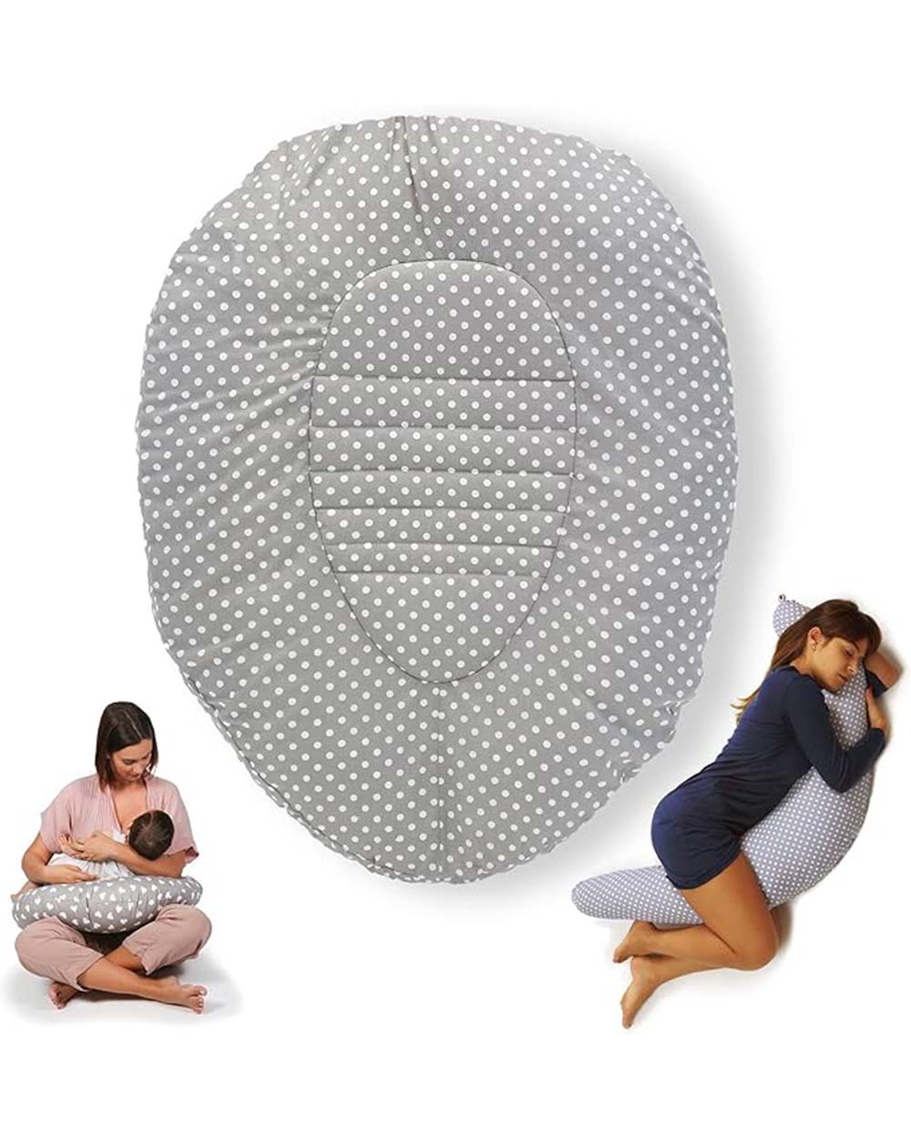 Niimo Pregnancy Pillow 3-in-1 Grey White Stars