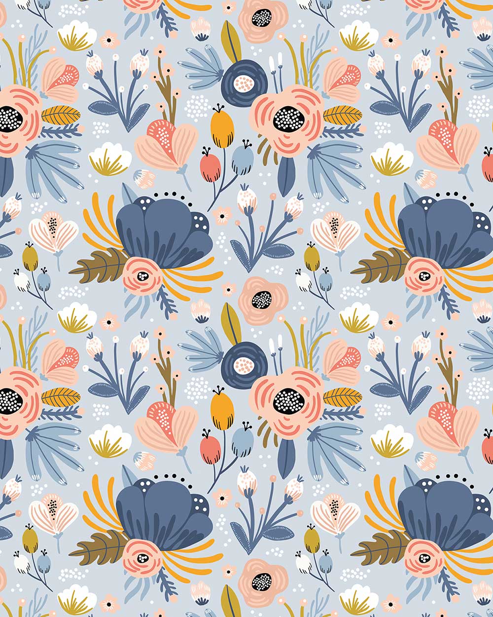 close up of wrapping paper 100% Recyclable pretty floral