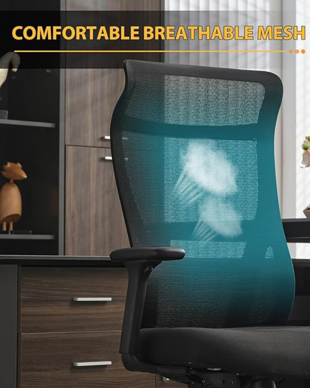 Qulomvs Mesh Ergonomic Office Chair Black