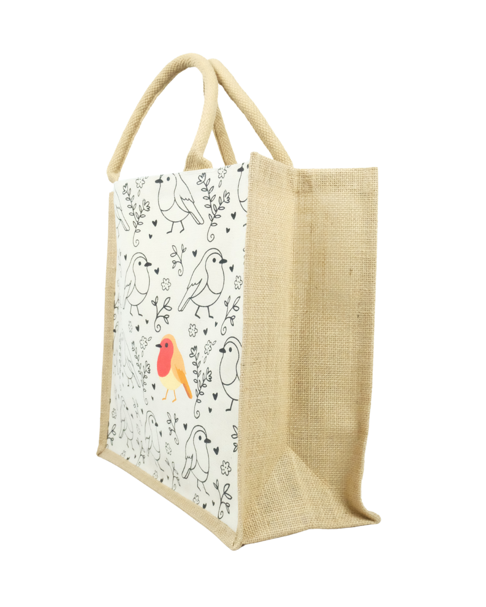 Robin Jute Canvas Shopping Bag For Life 100% Biodegradable