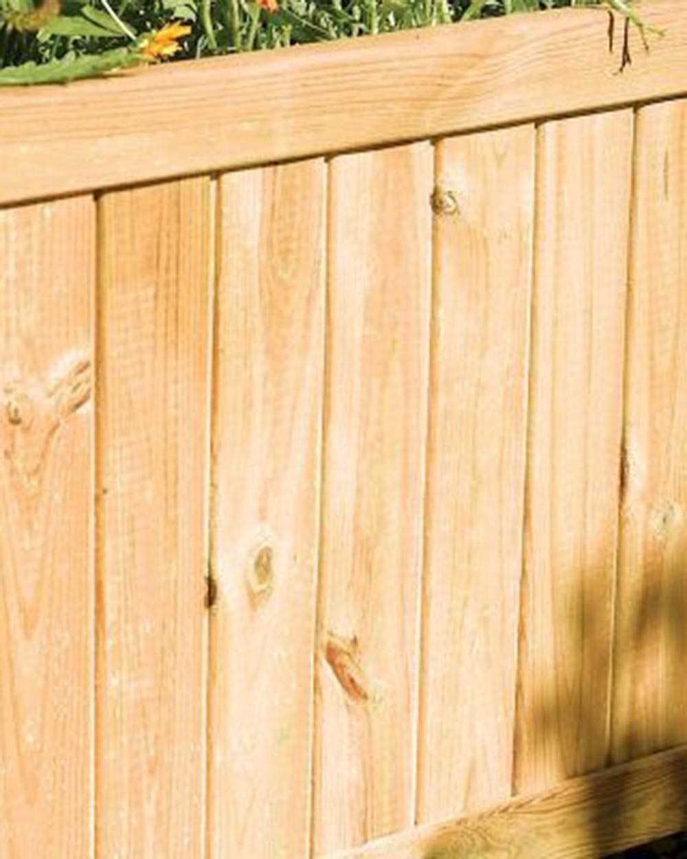 Rectangular Wooden Garden Planter Rowlinson close up of the timber