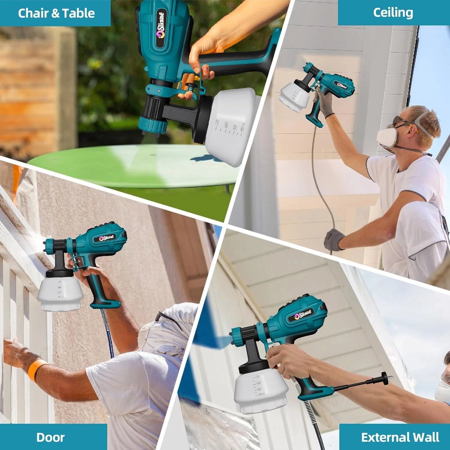 Silkwave Paint Sprayer, 700W HVLP Model Spa 8010 Yellow