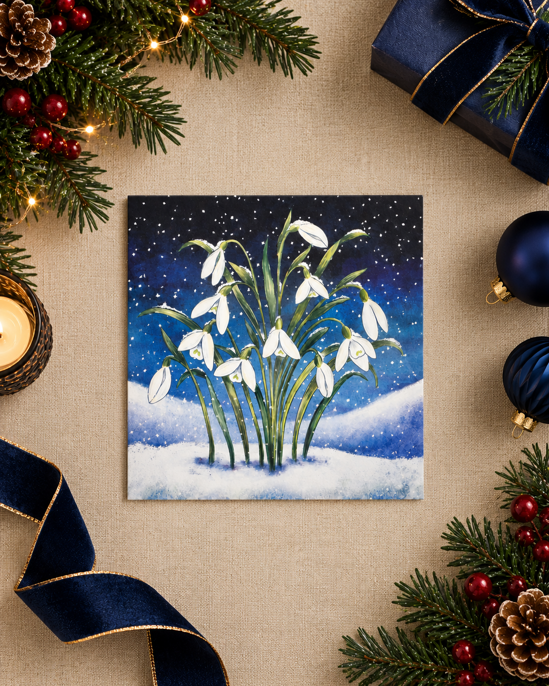 Charity Christmas Cards 10 Pack Snowdrops