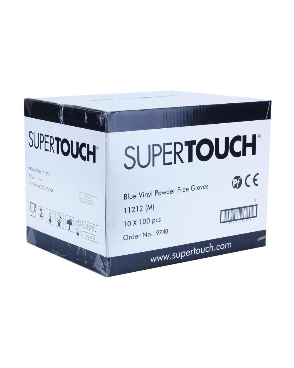 Supertouch Blue Vinyl Powder Free Gloves Large
