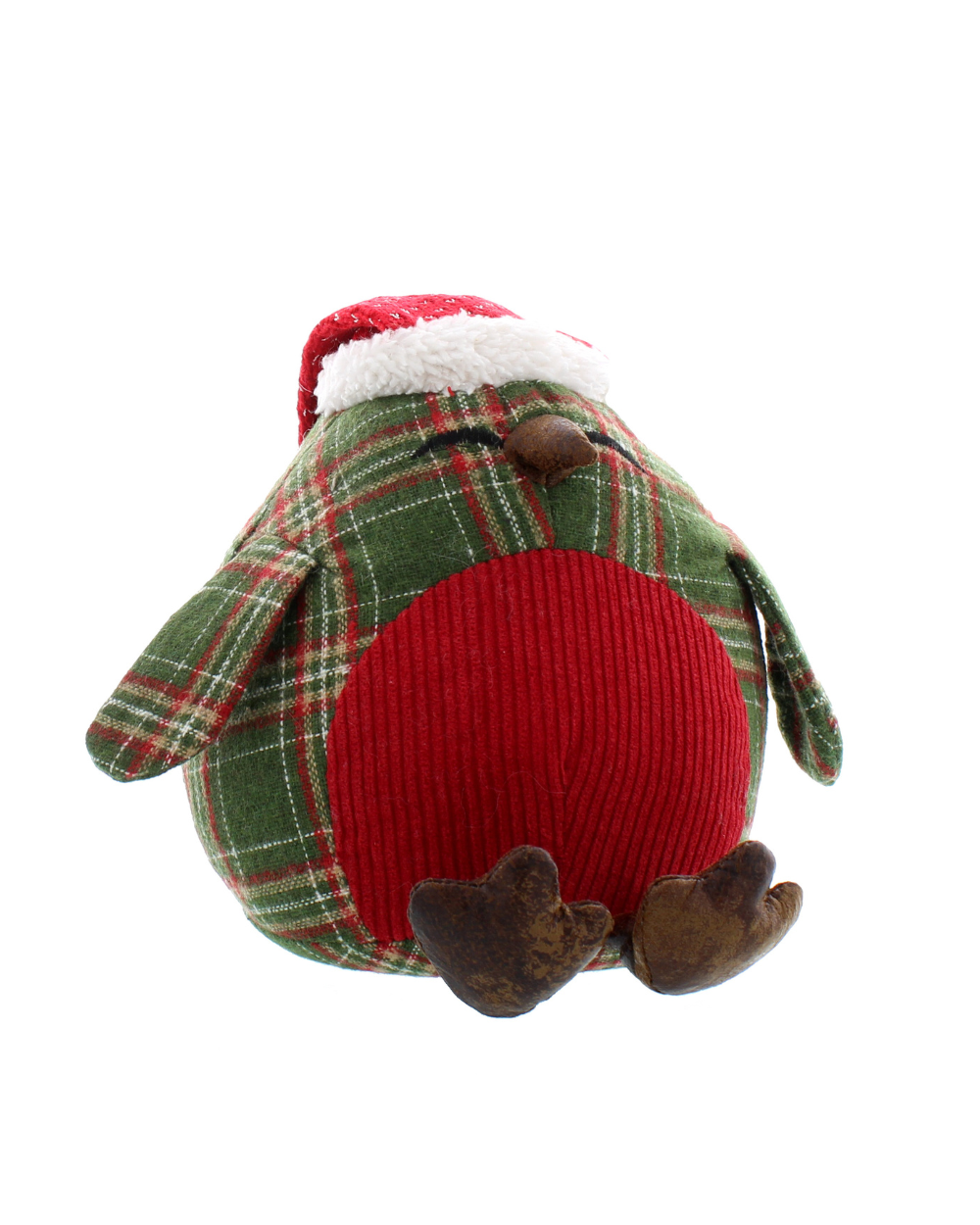 Festive Tartan Robin Door Stop 26cm