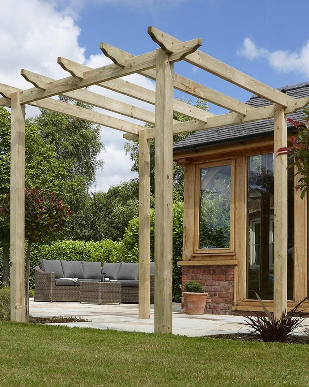 Large Wooden Traditional Pergola Rowlinson 10 Year Guarantee