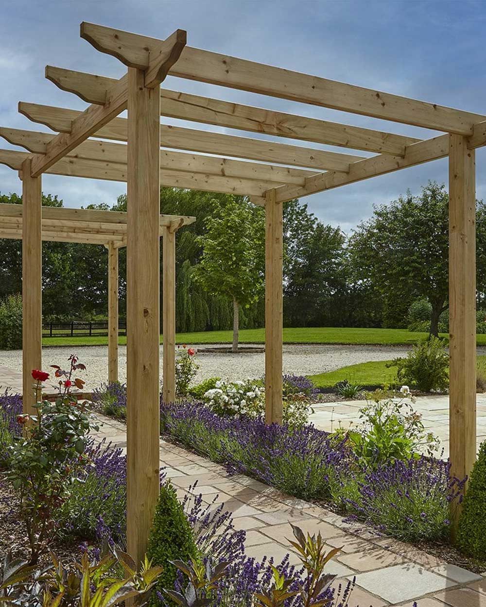 Large Wooden Traditional Pergola Rowlinson 10 Year Guarantee