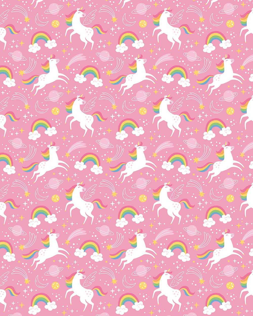 Unicorn pink gift wrapping paper sticker tags