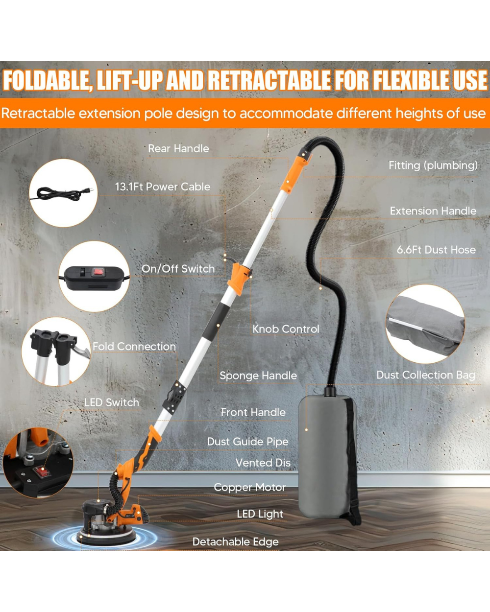 Velpax Wall Sander DIY Tools with Vacuum