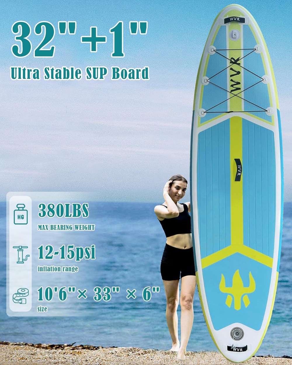 WVR Inflatable Stand Up Paddle Board & Accessories