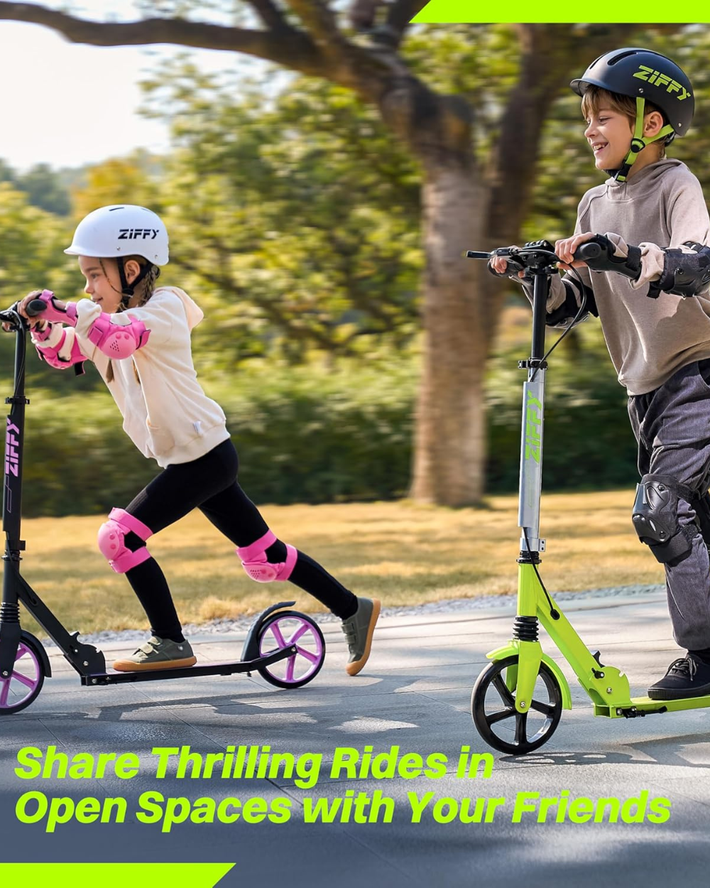ZIFFY-Kick Scooter for Kids Ages 6-12 Years