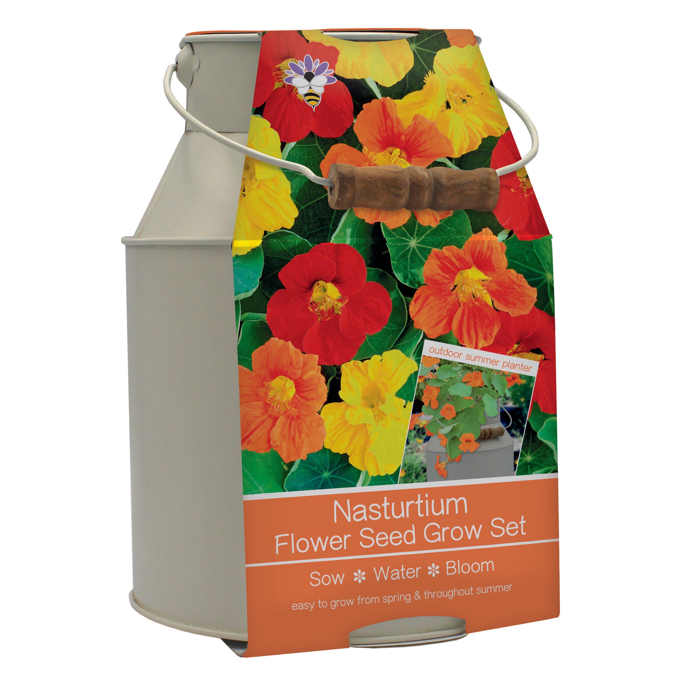 Bee Friends Summer Nasturtium Seed Milk Churn