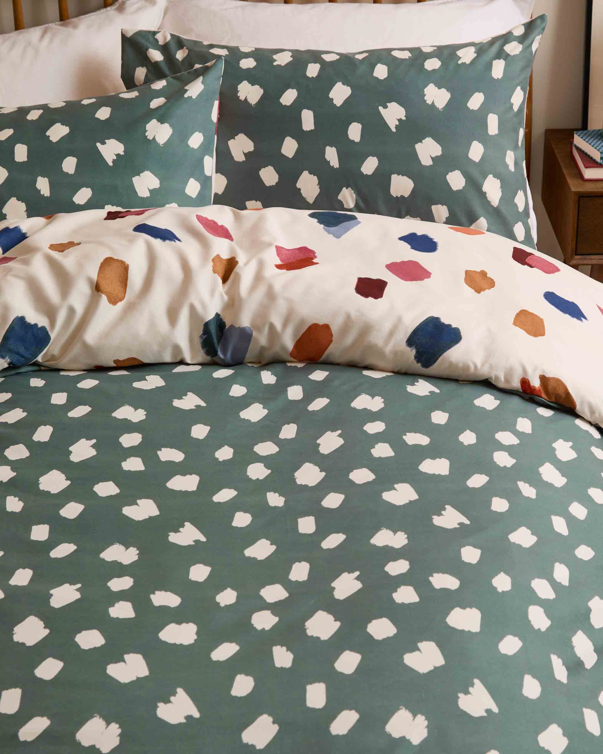 Astrid Polka Dot Duvet Set Single Double King Teal