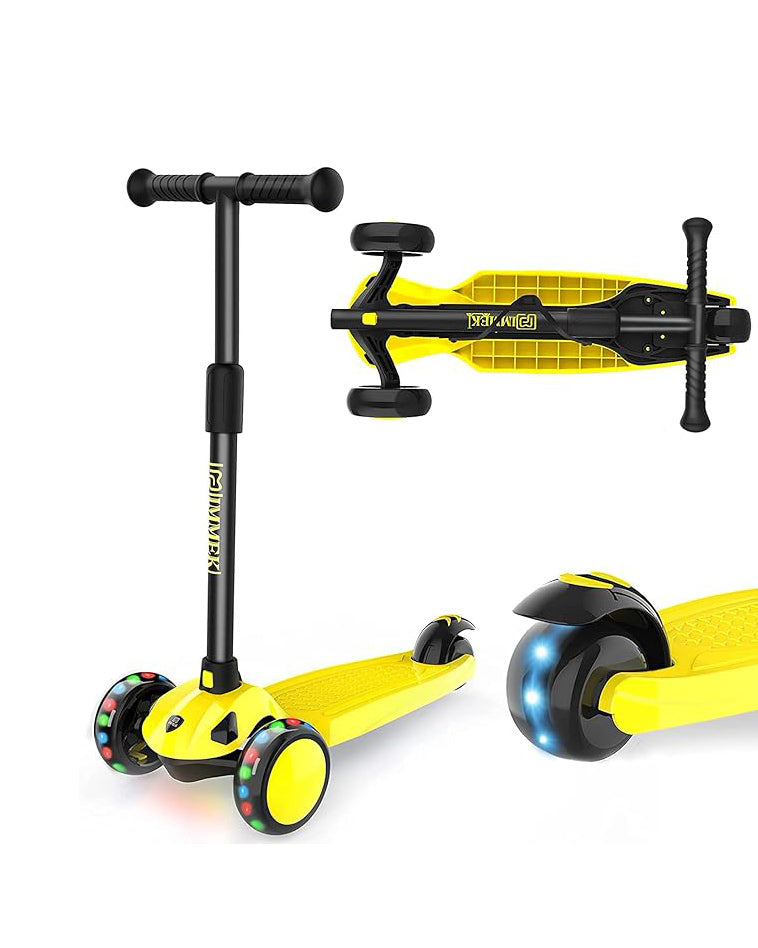 IMMEK Kids Scooter LED Light-Up Wheels Adjustable Yellow