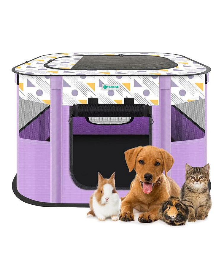 Portable Foldable Pet Playpen For Dogs Cats Large 
