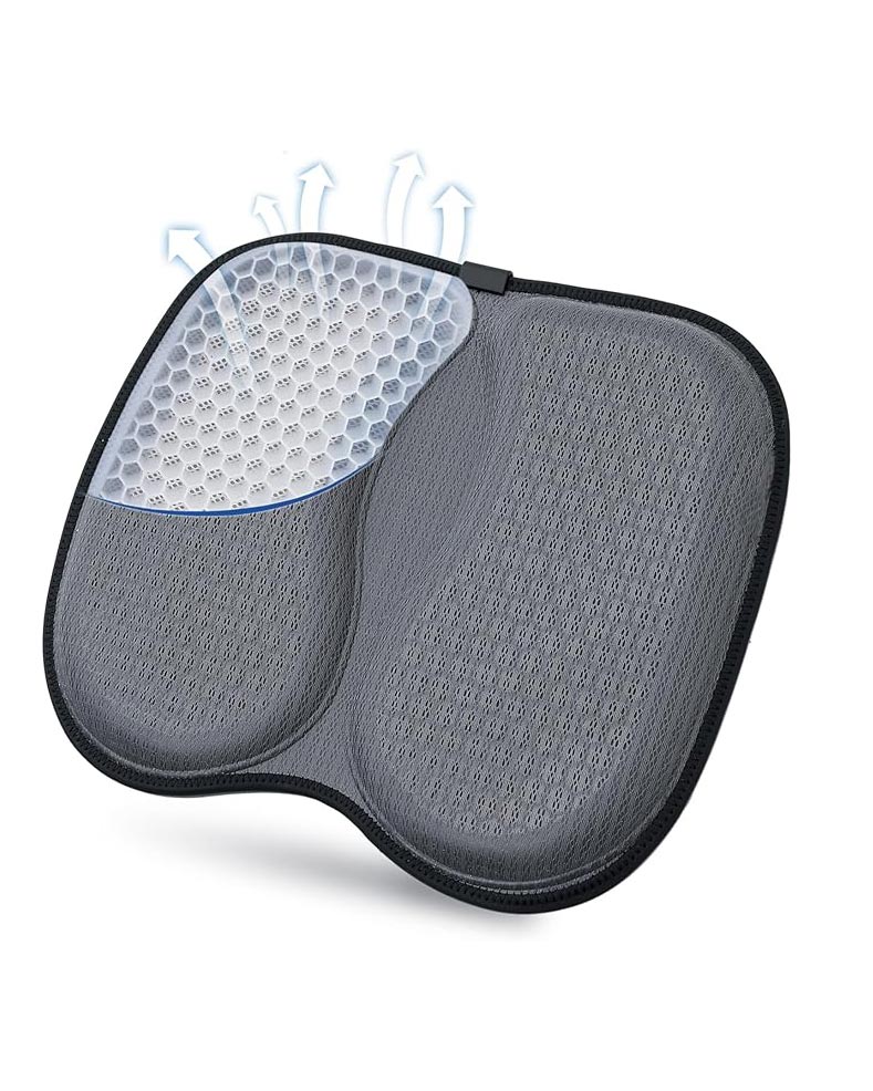 Gel Seat Cushion Pad Non-Slip for Car Seat Wheelchair Grey