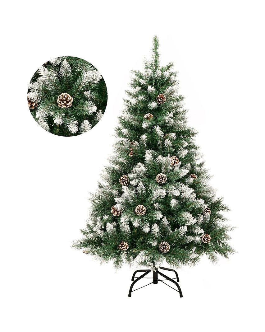Artificial Christmas Tree 4ft Metal Stand Snow Flocked