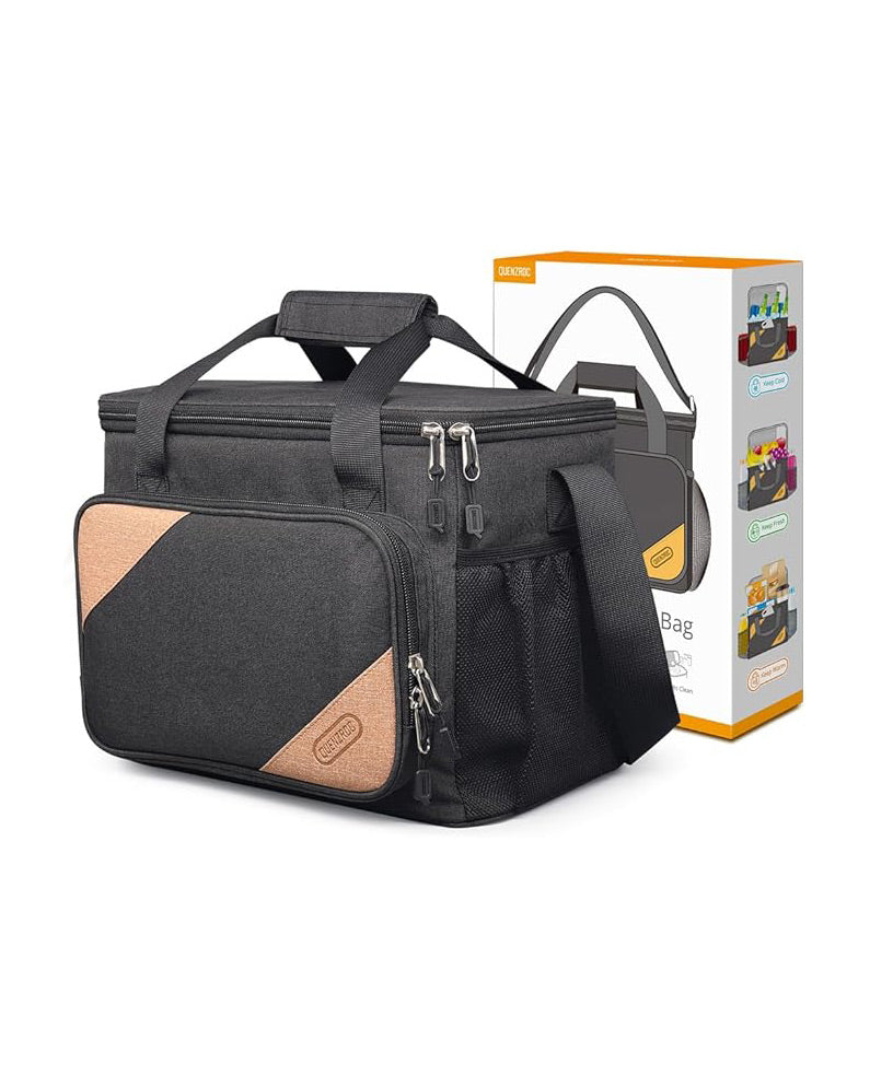 QUENZROC Lunch Bag Insulated Cooler Bag 10L Grey