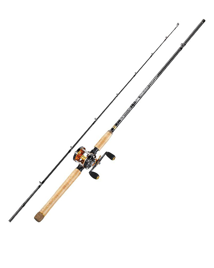 7’ Fishing Rod Reel Casting Combo Round Gold