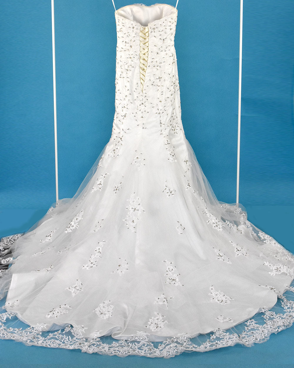 Anna Sorrano Pale Ivory Fishtail Wedding Dress Size 8