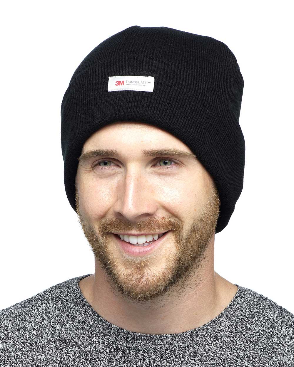Men's Thermal Hat Black Thinsulate 3M Knitted beanie one size