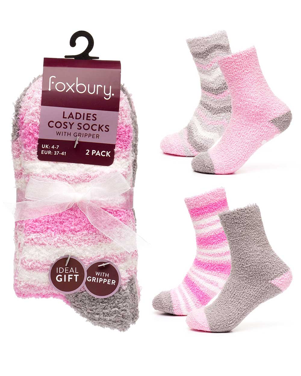 slipper socks fluffy socks warm socks pink grey 2 designs