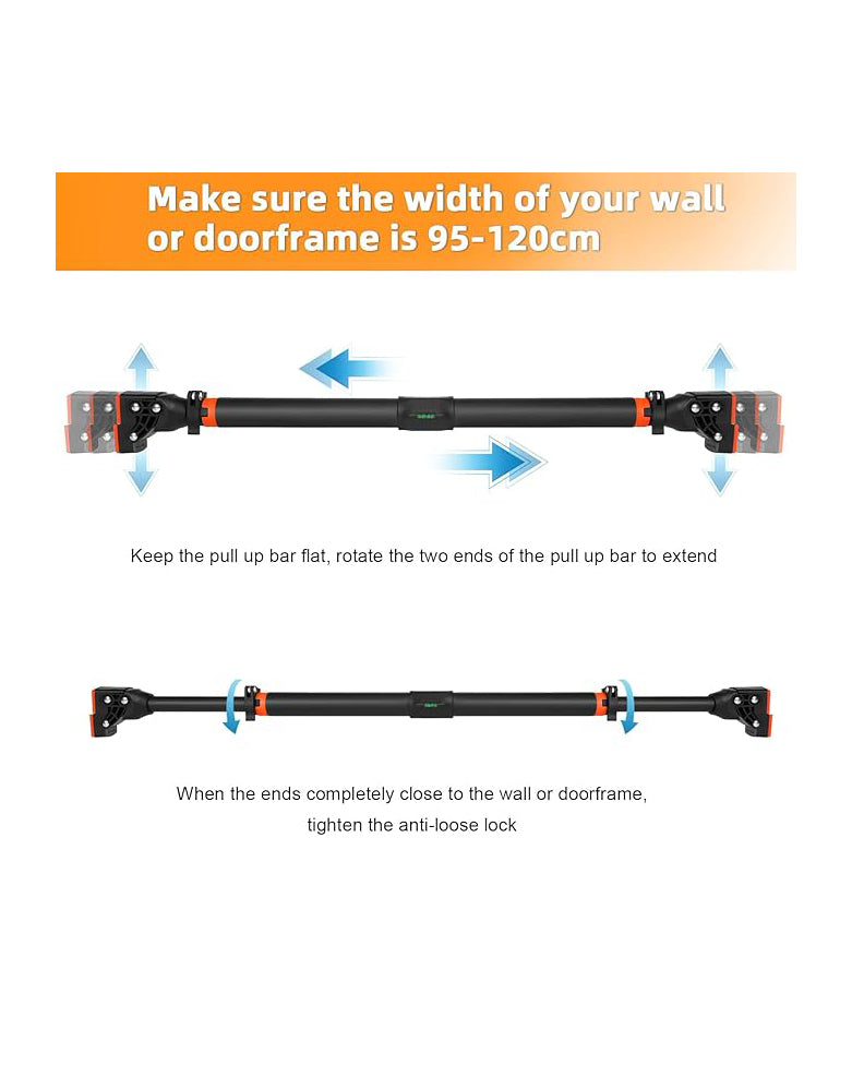 Door Frame Pull-Up Bar Innovative Thread Lock 95-120cm
