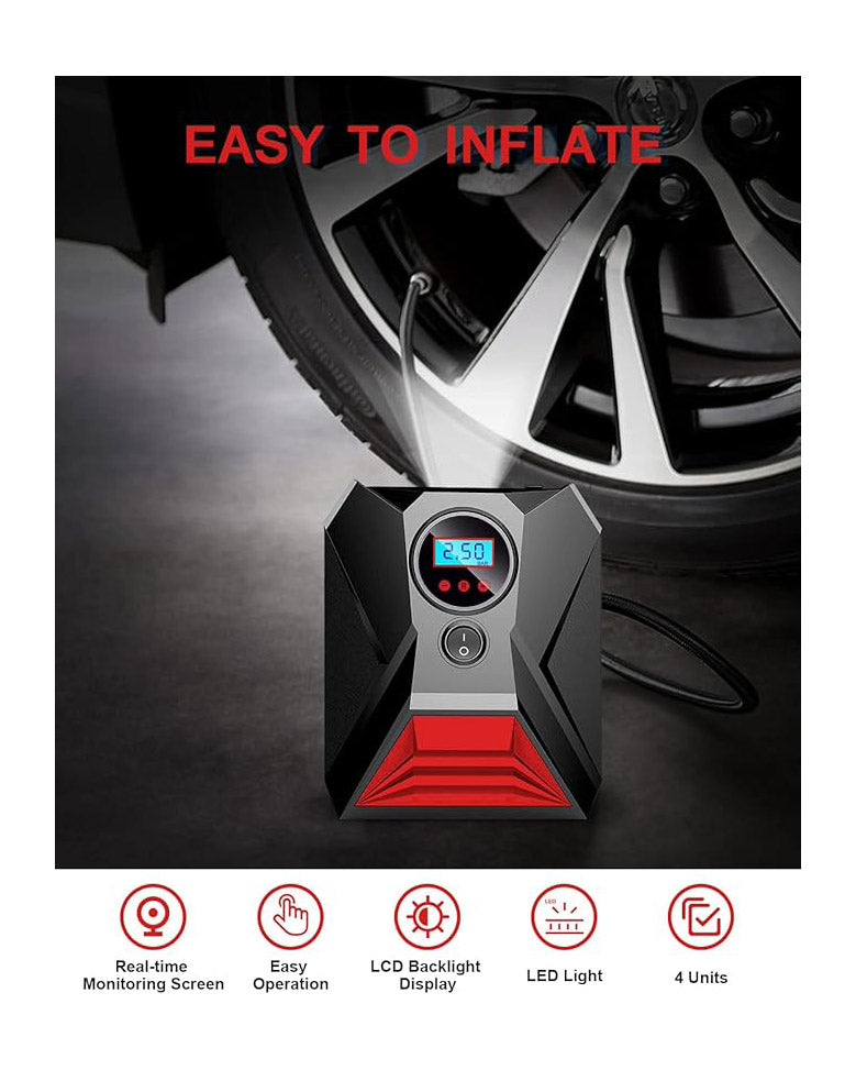 E-SMARTER Car Tyre Inflator Air Compressor Portable 