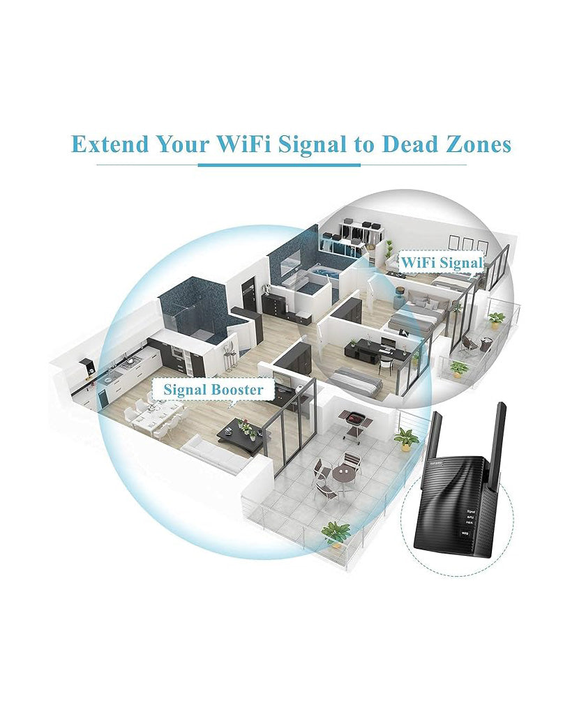 Rockspace AC1200 WiFi Range Extender Dual Band WiFi Boost