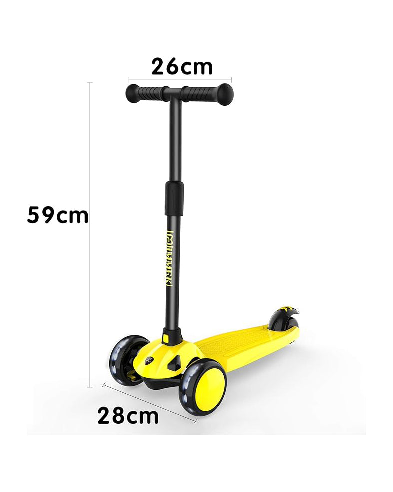 IMMEK Kids Scooter LED Light-Up Wheels Adjustable Yellow