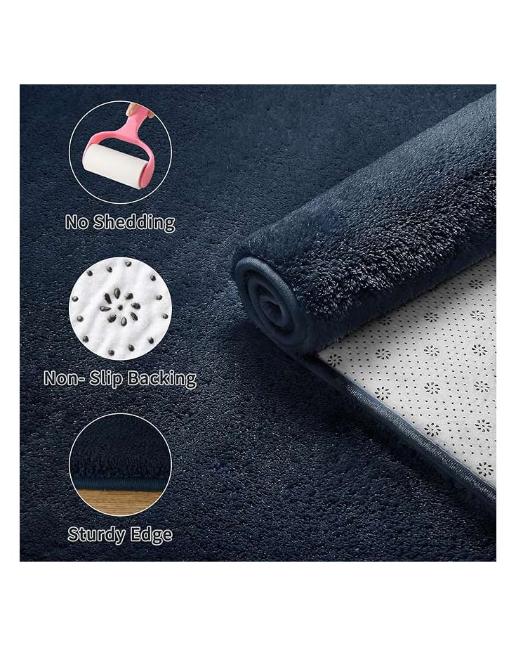 Large Carpet Rug 200 x 290cm Navy Blue 