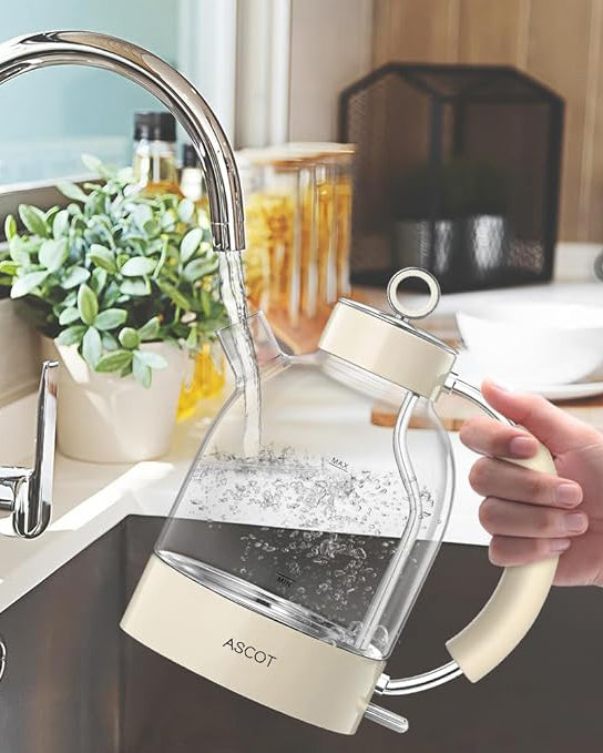 ASCOT Electric Kettle Glass 1.5L Cream