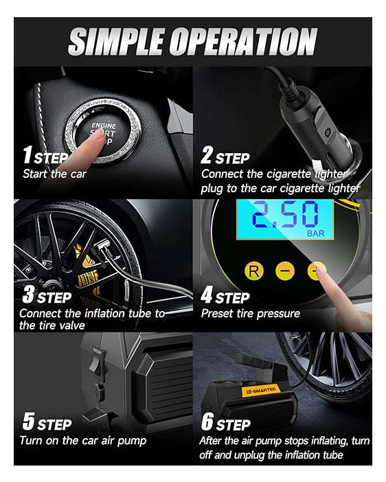 E-SMARTER Car Tyre Inflator Air Compressor