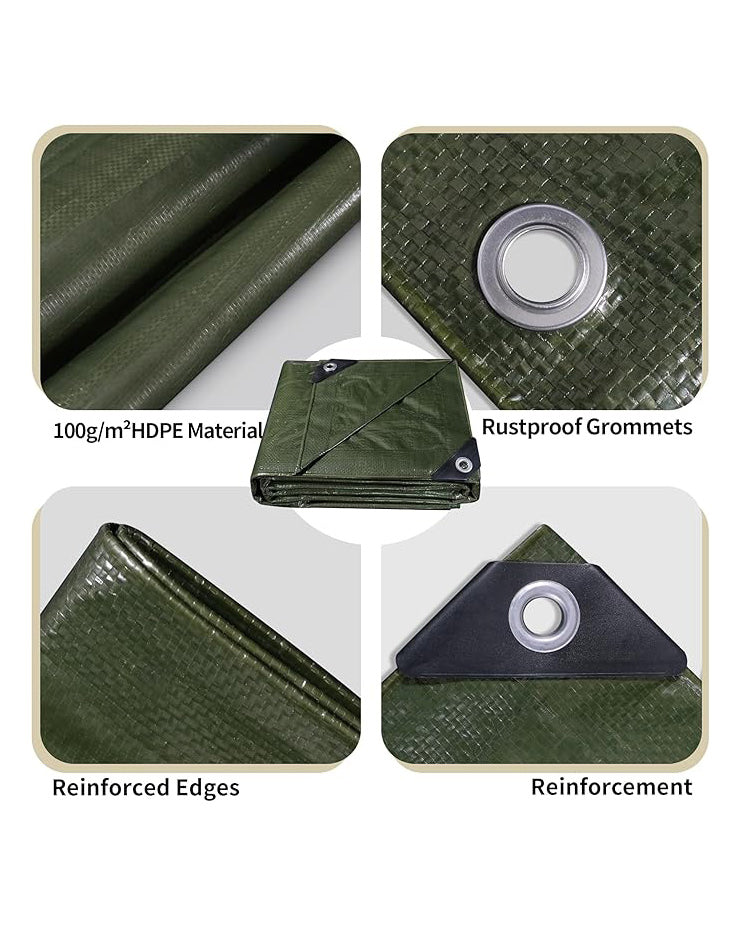 Tarpaulin Waterproof Groundsheet Sheet Cover 3x4m Green