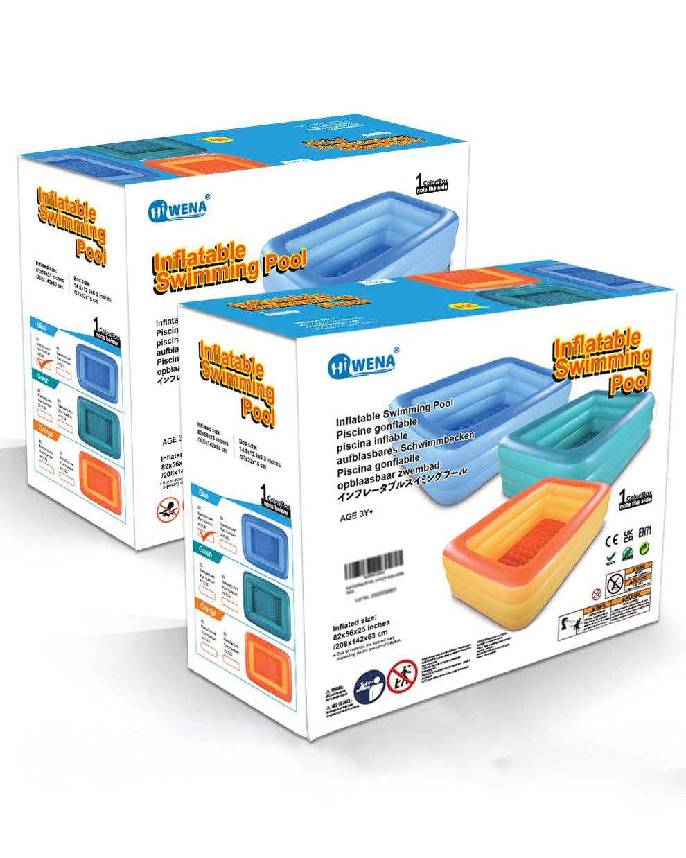 Gaint Inflatable Blow Up Swimming Pool 82" x 56" x 25"
