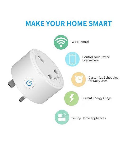 TVLIVE 2 Pack 13A Smart Plugs Wireless Smart Socket