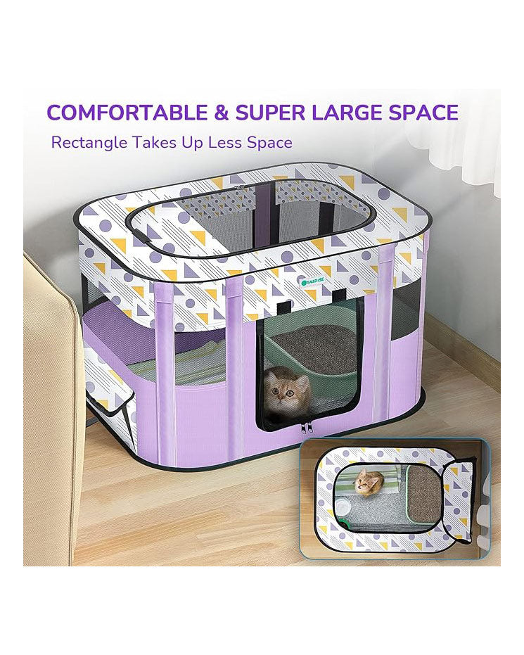 Portable Foldable Pet Playpen For Dogs Cats Large 