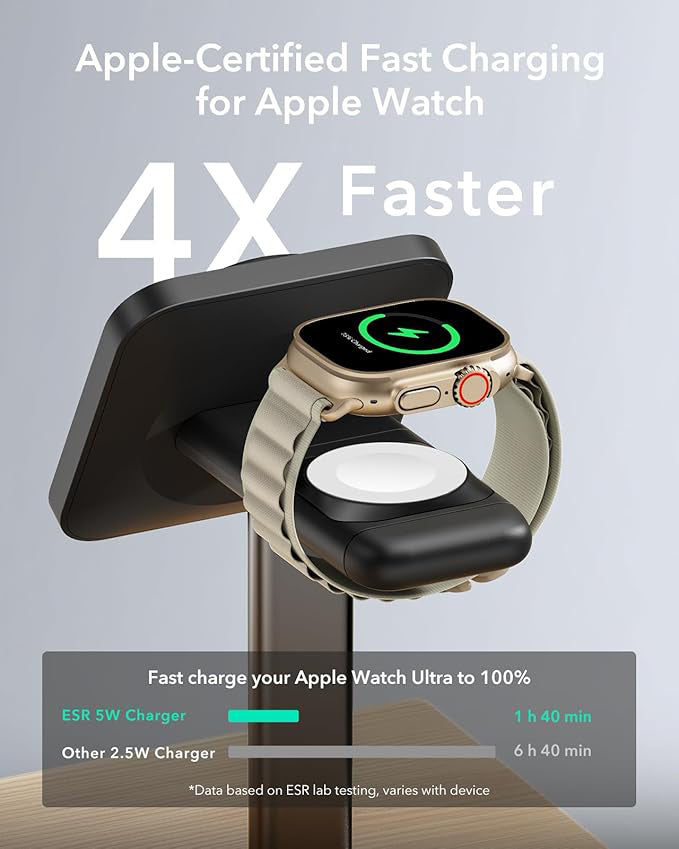 ESR 3-in-1 Wireless Charger Stand For iPhone Airpods Black