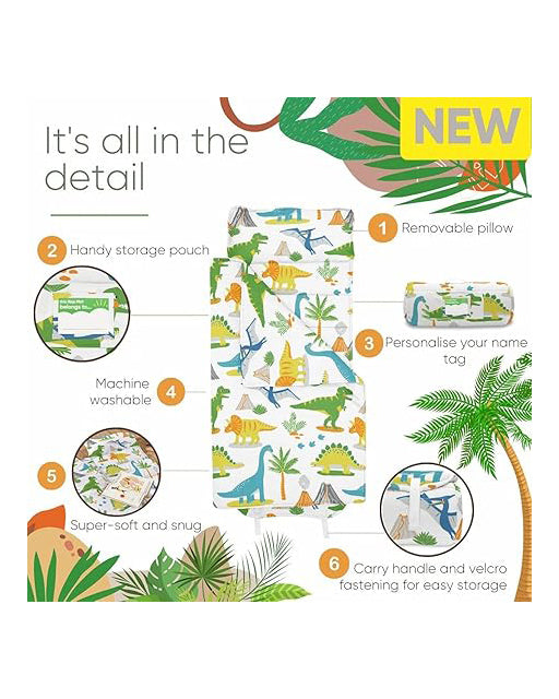 Bloomsbury Mill Dinosaur Nap Mat Kids Toddlers 135x50cm