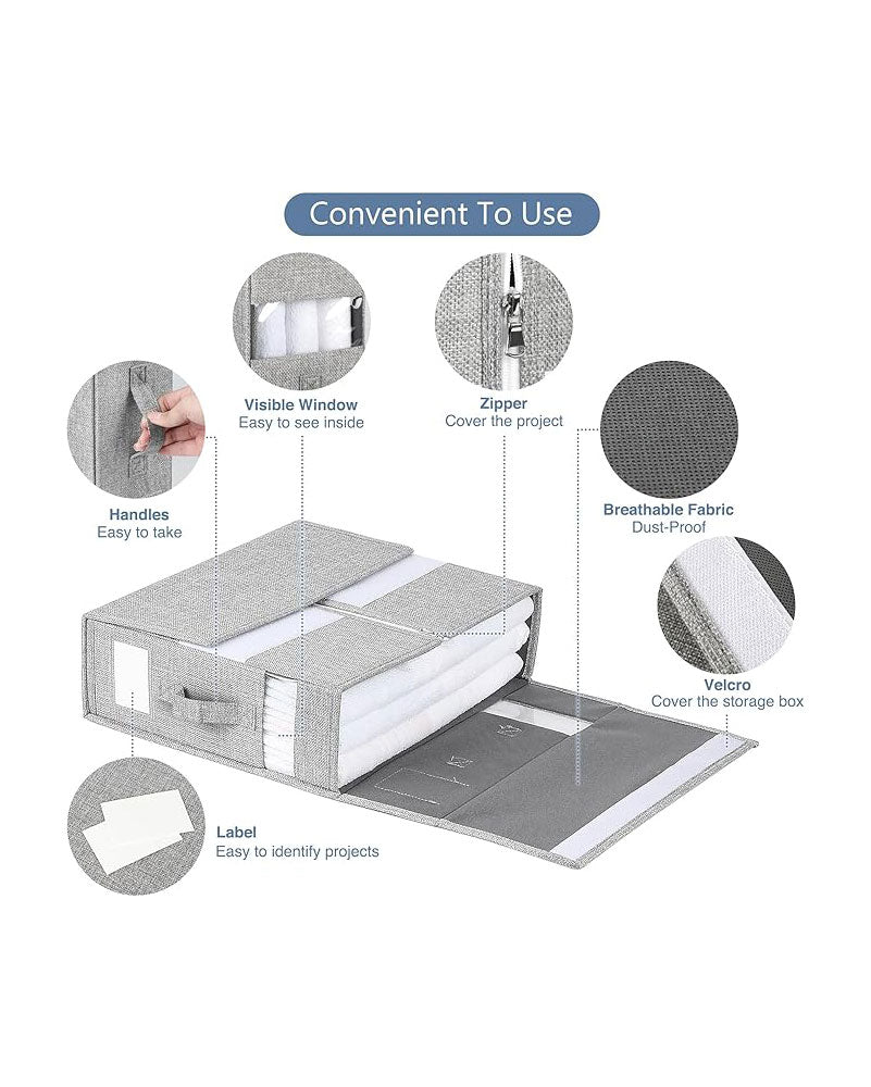 WELTRXE Bedding Storage Bed Sheet Organiser 2 Pack Grey