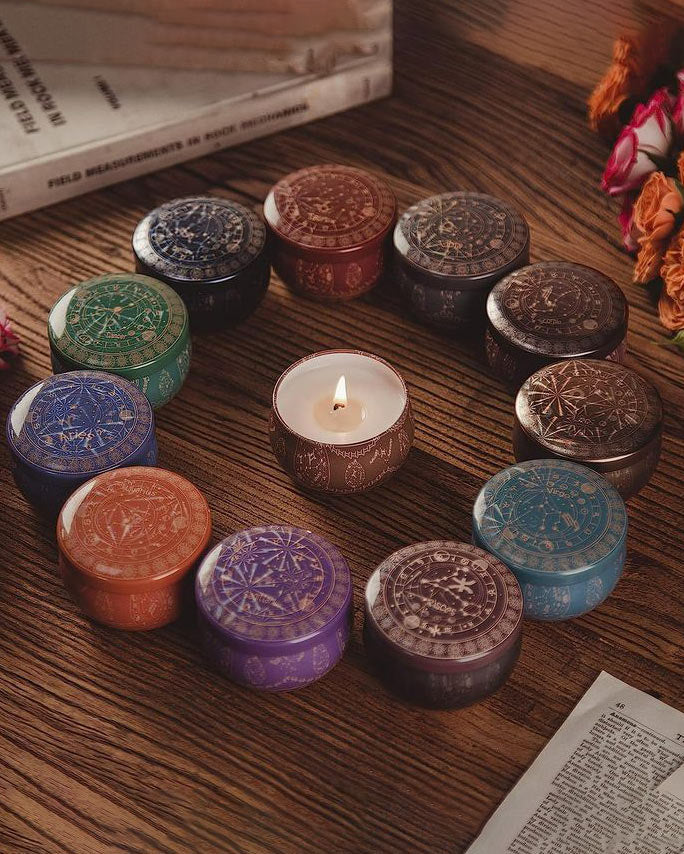 Duftkerzen Scented Candle 12- Piece Set  Natural Wax & Wick 