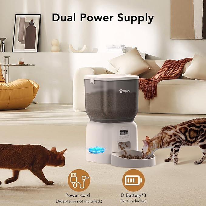 Olfjurk Automatic Dry Food Pet Feeder 4L White