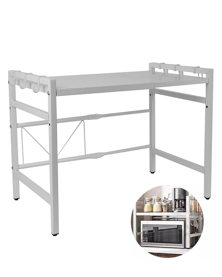 Expandable Microwave Shelf 3 Tier White