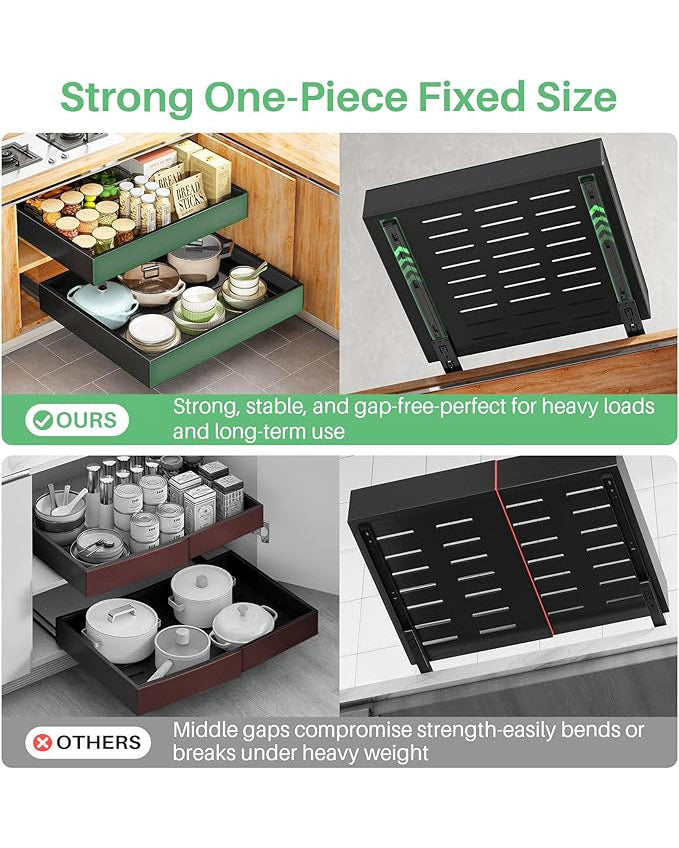 Pull Out Cabinet Organiser Heavy Duty Drawer Black 1pc